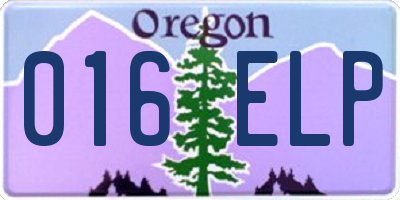 OR license plate 016ELP
