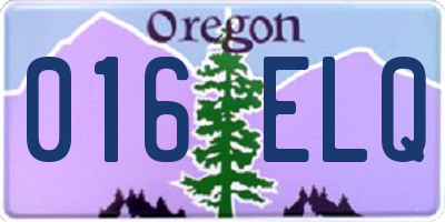 OR license plate 016ELQ