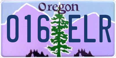 OR license plate 016ELR