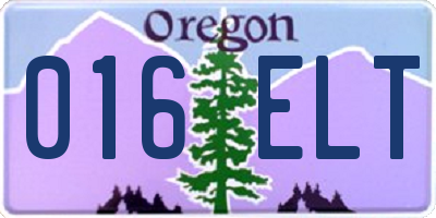 OR license plate 016ELT