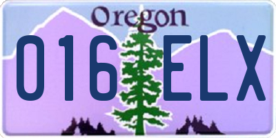 OR license plate 016ELX