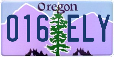OR license plate 016ELY