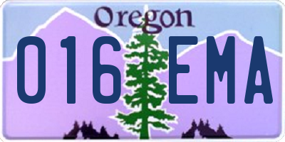 OR license plate 016EMA