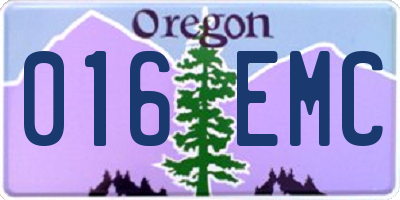OR license plate 016EMC