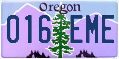OR license plate 016EME
