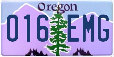 OR license plate 016EMG