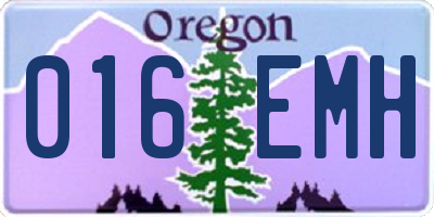 OR license plate 016EMH
