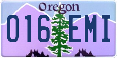 OR license plate 016EMI