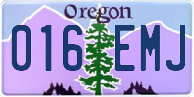OR license plate 016EMJ