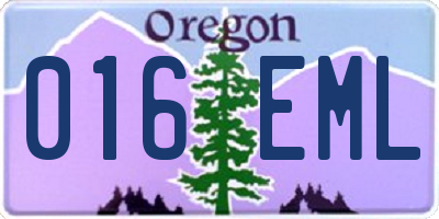 OR license plate 016EML