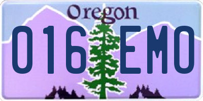 OR license plate 016EMO