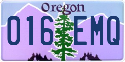 OR license plate 016EMQ