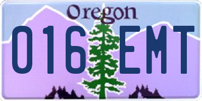 OR license plate 016EMT