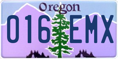 OR license plate 016EMX