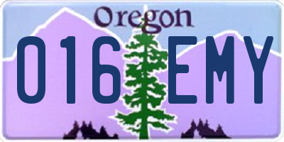 OR license plate 016EMY