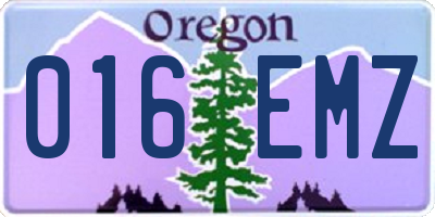 OR license plate 016EMZ