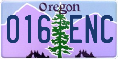 OR license plate 016ENC