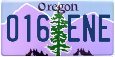 OR license plate 016ENE