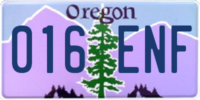 OR license plate 016ENF