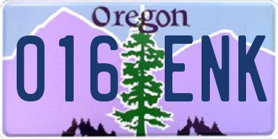 OR license plate 016ENK