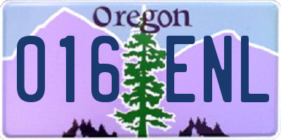 OR license plate 016ENL