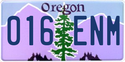OR license plate 016ENM