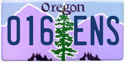 OR license plate 016ENS
