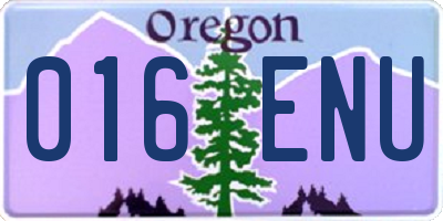 OR license plate 016ENU