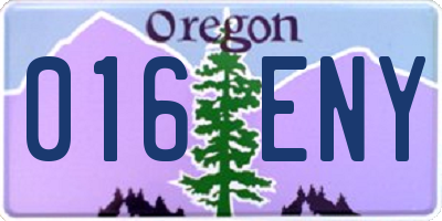 OR license plate 016ENY