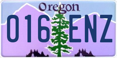 OR license plate 016ENZ
