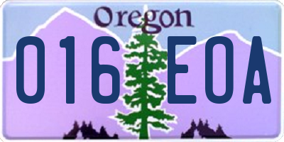 OR license plate 016EOA