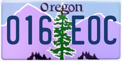 OR license plate 016EOC