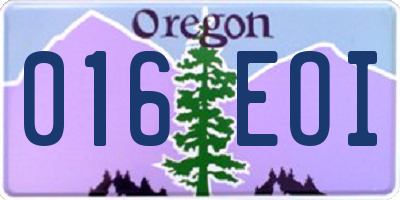 OR license plate 016EOI
