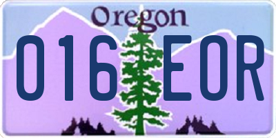 OR license plate 016EOR