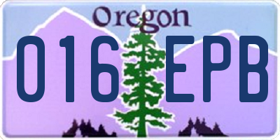OR license plate 016EPB