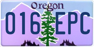 OR license plate 016EPC