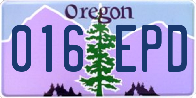 OR license plate 016EPD