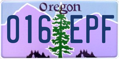 OR license plate 016EPF