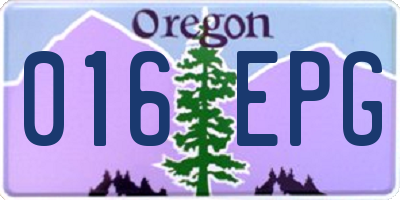 OR license plate 016EPG