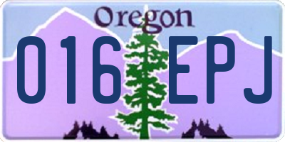 OR license plate 016EPJ