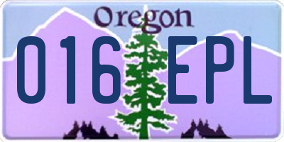 OR license plate 016EPL