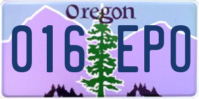 OR license plate 016EPO