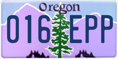 OR license plate 016EPP