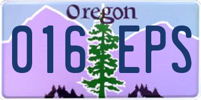 OR license plate 016EPS