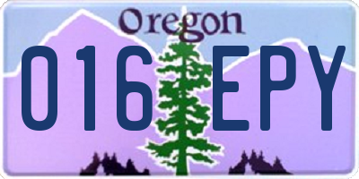 OR license plate 016EPY