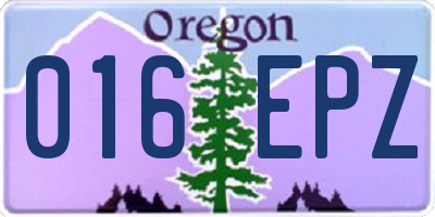 OR license plate 016EPZ