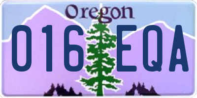 OR license plate 016EQA