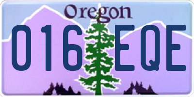 OR license plate 016EQE