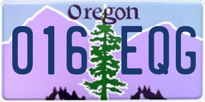 OR license plate 016EQG
