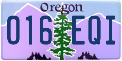OR license plate 016EQI